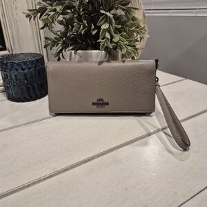 Coach Beige Wristlet Clutch